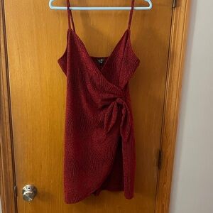 Lily Rose Burgundy Wrap Mini Dress